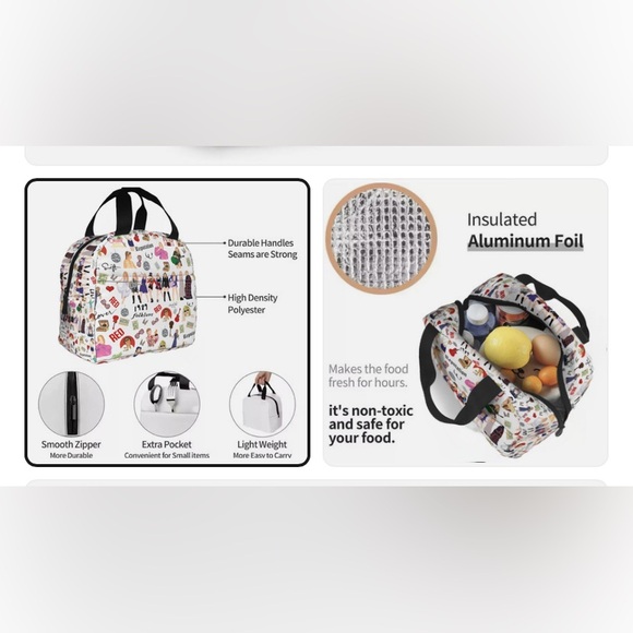 Swiftie Eras Themed Pink Nylon Kids Lunchbox Removable Crossbody Strap - Picture 13 of 13